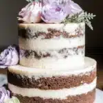Three-tier wedding cake with classic wedding cake flavors